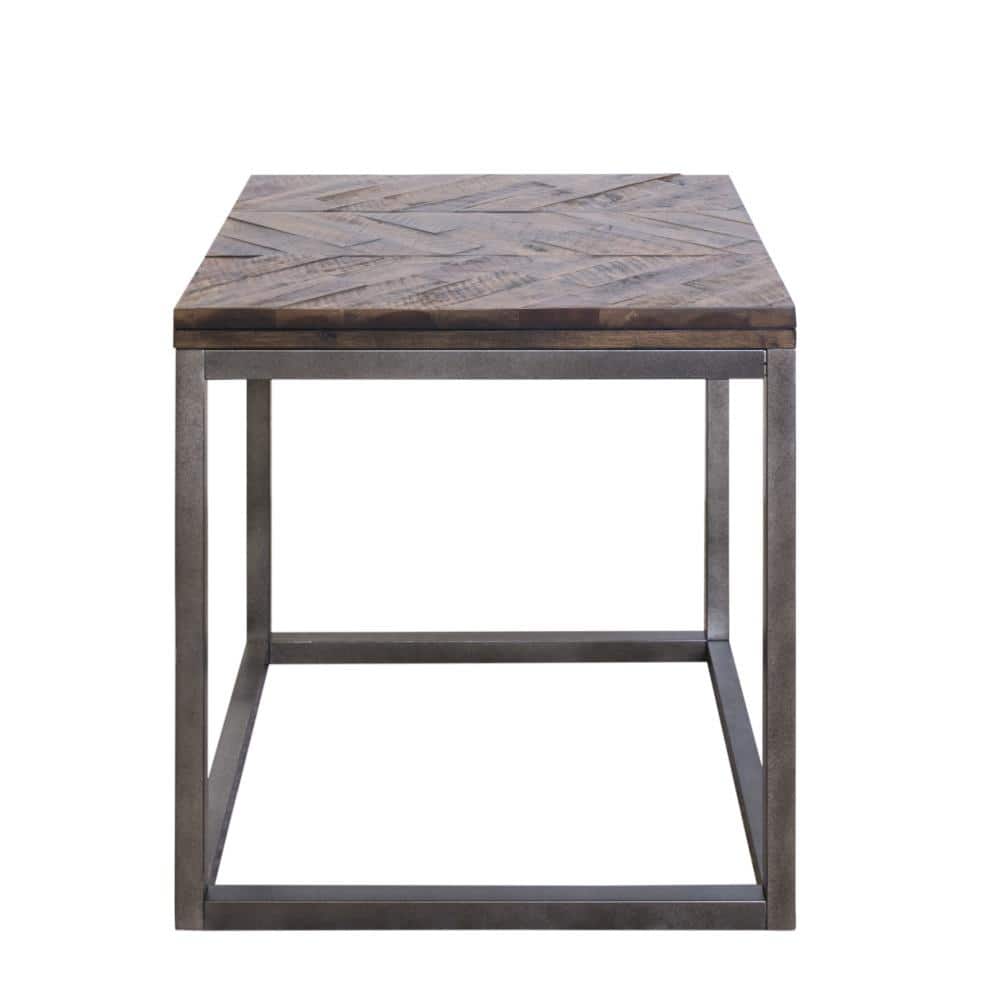 Lorenza Square Acacia Wood and Steel End Table