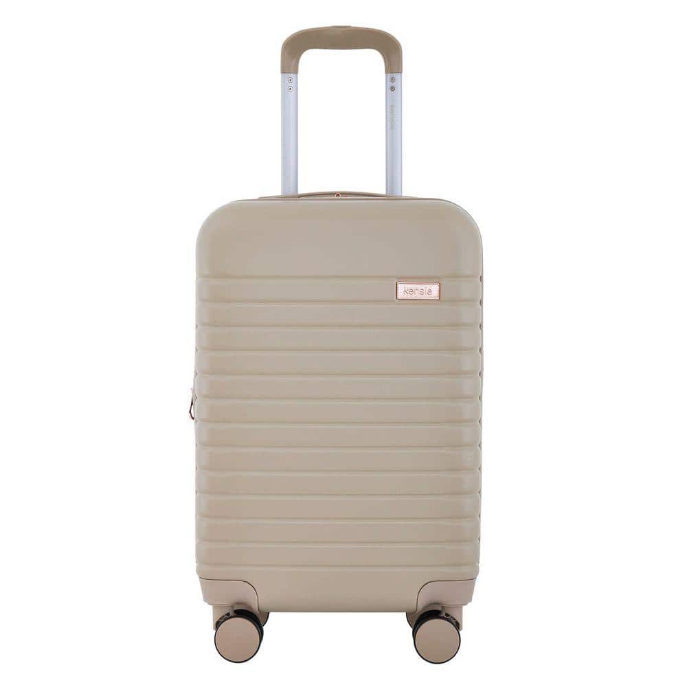 Kensie 20 in. Light Taupe Hardcase Expandable Carry-on Luggage KN