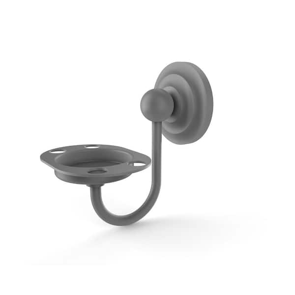 Allied Brass Que New Collection Wall Mounted Tumbler Holder/Toothbrush Holder in Matte Gray