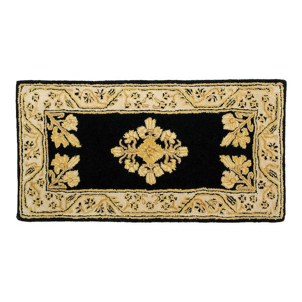 ACHLA DESIGNS 2 ft. x 4 ft. Jardin Rectangular Area Rug, Noir
