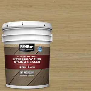 5 gal. #ST-145 Desert Sand Semi-Transparent Waterproofing Exterior Wood Stain and Sealer