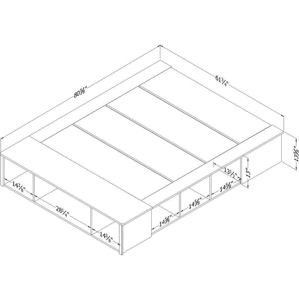 Pure White Queen Wood Frame Storage Platform Bed