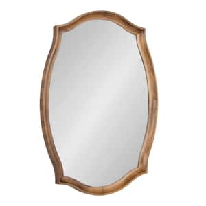Hatherleig 24 in. W x 34 in. H Wood Rustic Brown Scalloped Transitional Framed Decorative Wall Mirror