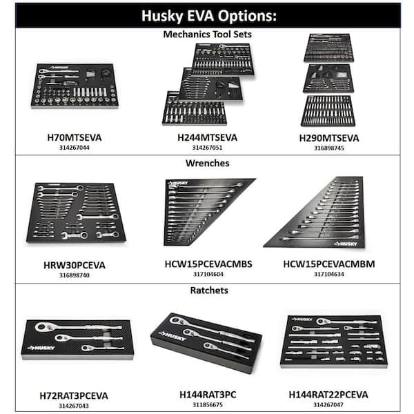 Husky Mechanics Tool Set in EVA Trays (290-Piece) H290MTSEVA - The
