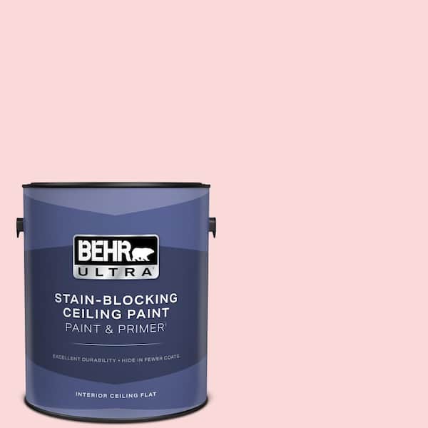 1 gal. #140A-2 Coy Pink Ceiling Flat Interior Paint and Primer