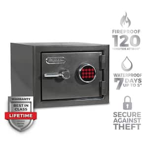 Platinum 1.07 cu. ft. Fireproof/Waterproof Home and Office Safe w/ Electronic Lock, Dark Gray Metallic Finish