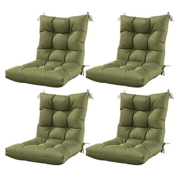 44.5 in. x 22.5 in. x 5 in. Outdoor Chair Cushion Tufted Seat and Back Patio Furniture Cushion Set Light Green (4-Pack)