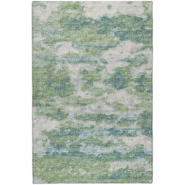 Dream Shag Premium Machine Washable Abstract ADS71 Green 9 ft. x 12 ft. Area Rug