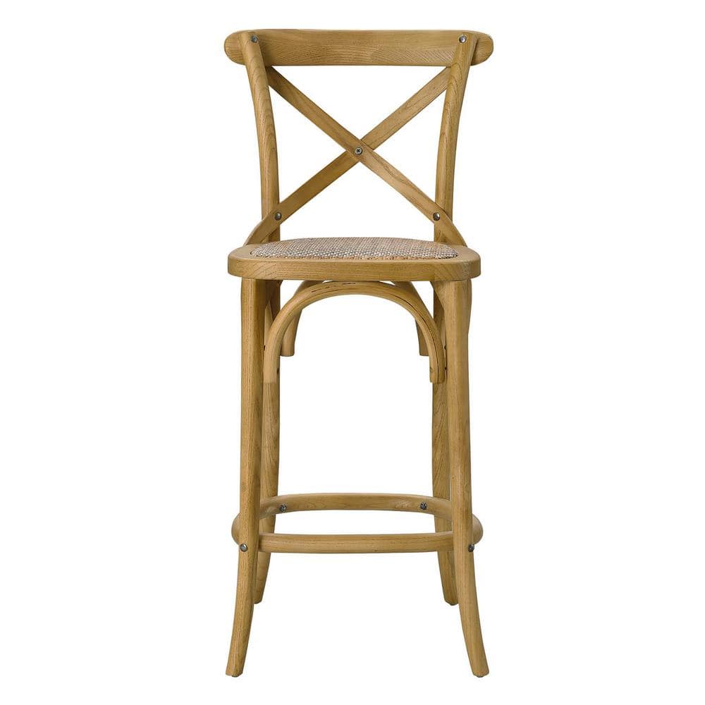 Charmwood Elm and Rattan 19" Counter Stool in Natural
