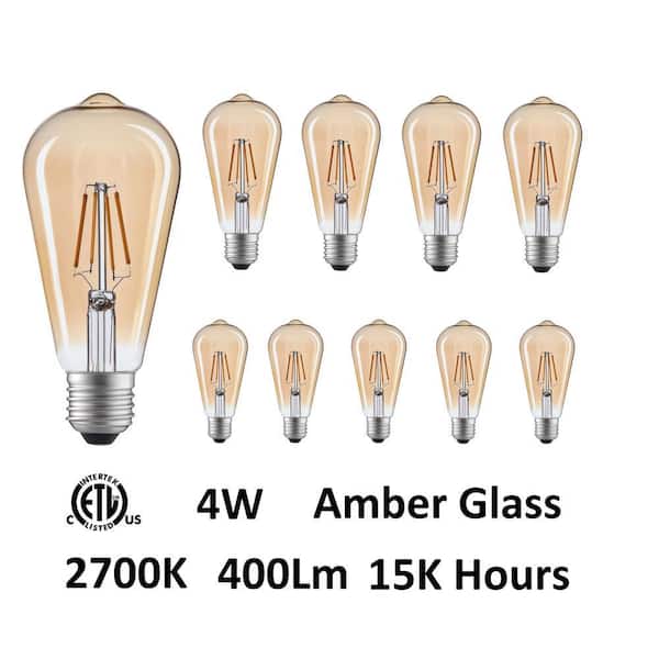 4W, ST19 ,Soft White (2700K) LED Light Bulb (Set of 10)