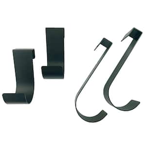 3/4 in.to 1-1/8 in. Aluminum Fence Hook Set, Black