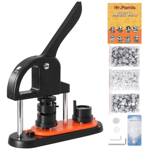 25mm Button Maker Machine, 0.98 in. Pin Press Kit with 500 Parts, Ergonomic Handle, Kids DIY Gifts, Panda Magic Book