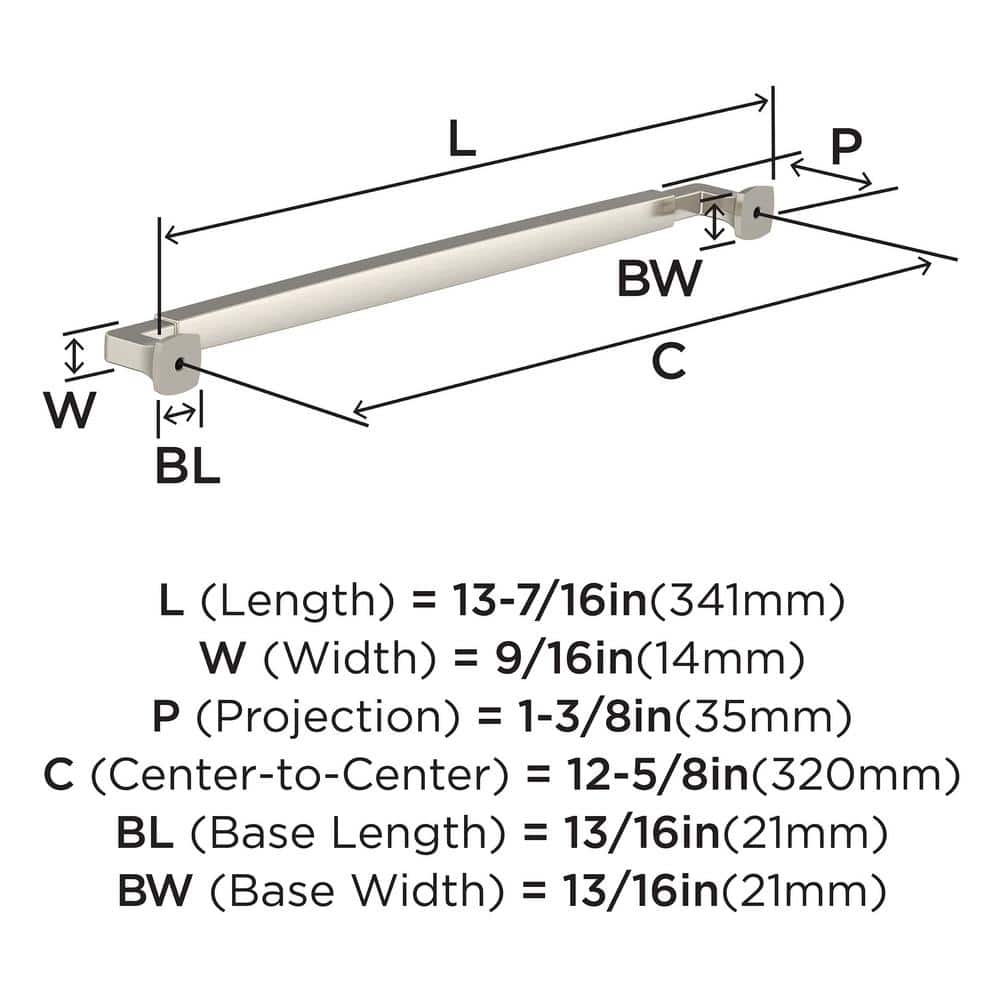 Satin Nickel Modern Cabinet Drawer Pull with Mounting Hardware