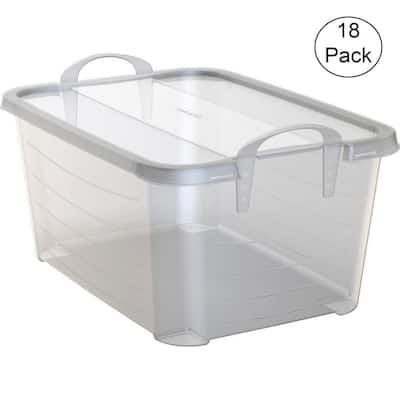 24 Pack Life Story Durable 5.7-Liter Clear Shoe /& Closet Storage Box Container