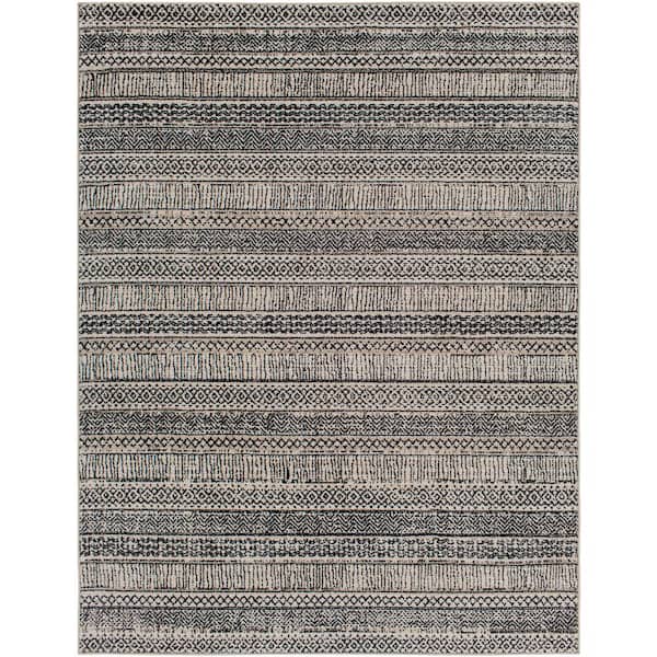 Livabliss Cozy Navy 7 ft. x 9 ft. Global Indoor Area Rug
