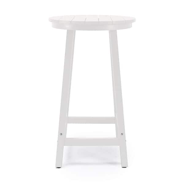 Sean 40 in. High White Plastic Round Patio Bistro Table