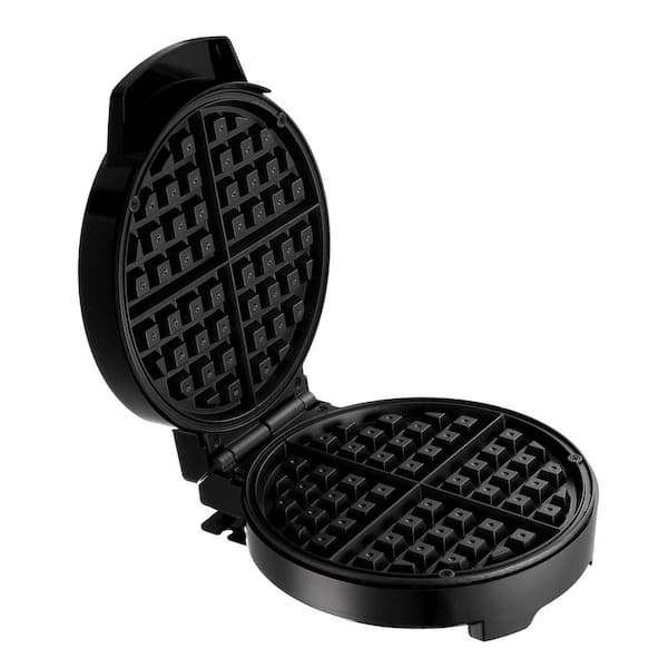 Lumme SW902B 230-Watt 4-Waffles Black Belgian Waffle Maker with ...