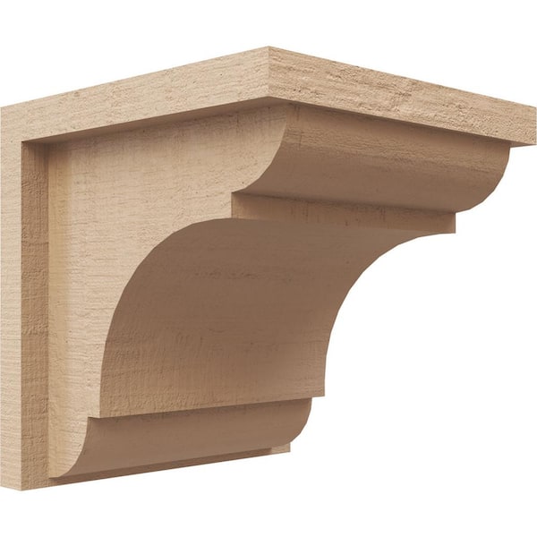 Ekena Millwork 6 in. x 6 in. x 6 in. Wide Bryant Rough Cedar Woodgrain TimberThane Corbel, Primed Tan