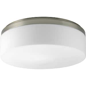 Maier Collection 2-Light Brushed Nickel Flush Mount with Opal Etched Glass