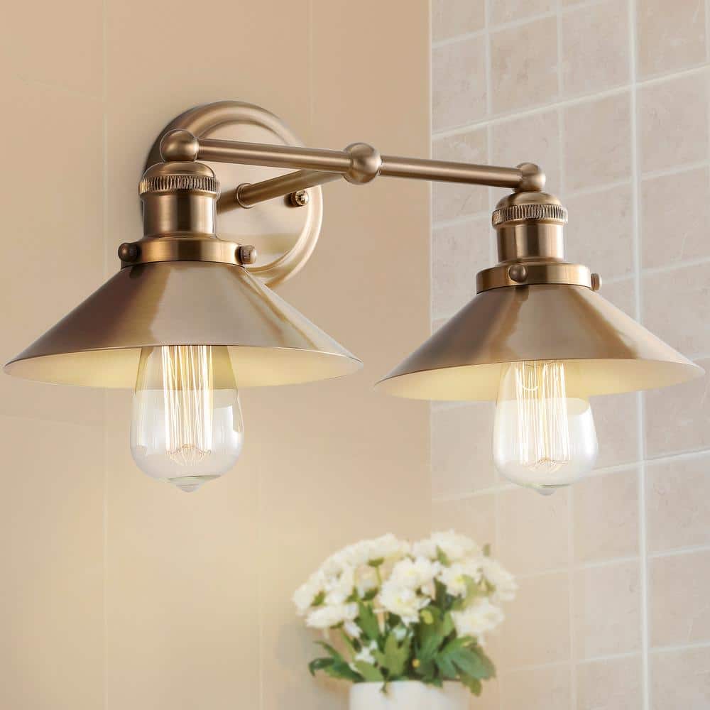 Elegant July 17.5" Brushed Brass Gold LED Vanity Light