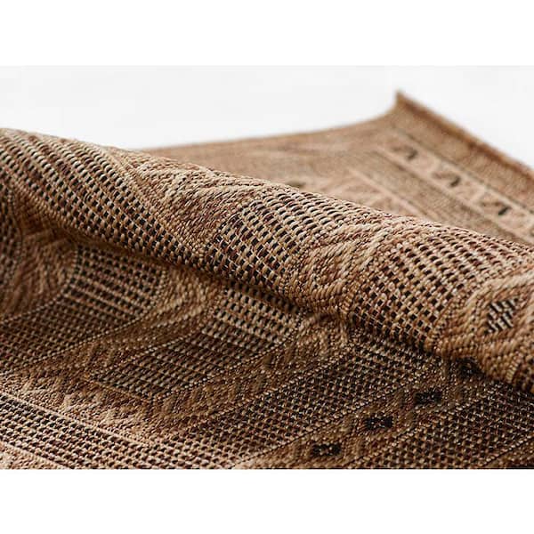 Hampton Natural 3 ft. x 5 ft. Geometric Easy Care Rectangle Area Rug