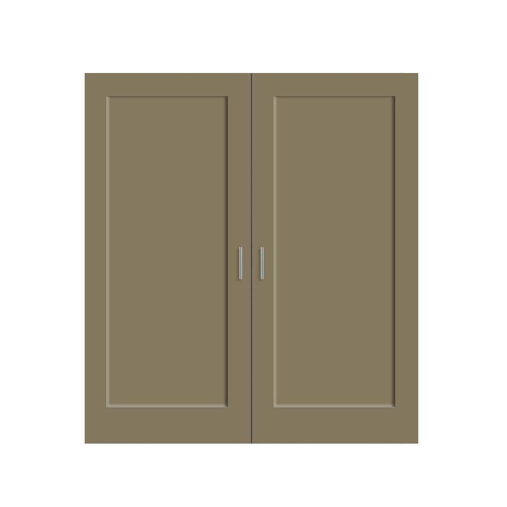64 in. x 80 in. 1 Panel Hollow Core Olive Green Composite Interiror Double Door Slabs w/ Magnetic Catch and Handle price history on PriceWatchPro