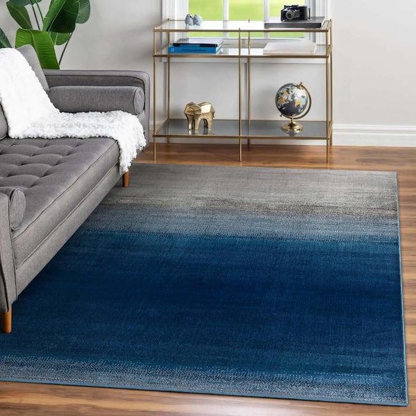 Wonnitar Modern Ombre Area Rug 3x5,Washable Light Blue Entry Rugs