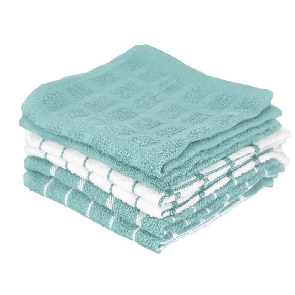 Dish Cloths for Washing Dishes Teal Kitchen Cloths Cleaning Cloths 12x12  - 4 P