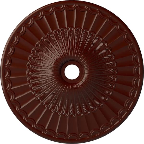 Ekena Millwork 2-3/8" x 36-5/8" x 36-5/8" Polyurethane Galveston Ceiling Medallion, Brushed Mahogany