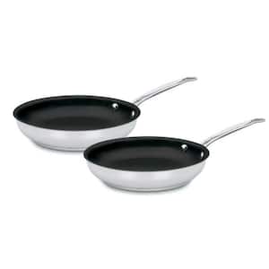 Chef's Classic 2-Piece Stainless Steel Nonstick Skillet Set