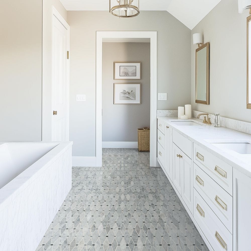 Azula Floret 12x12 Marble Mosaic Tile for Bathroom and Kitchen
