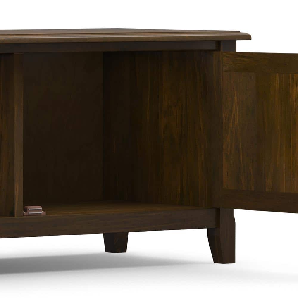 Burlington Mahogany Brown 72'' Solid Wood TV Media Stand