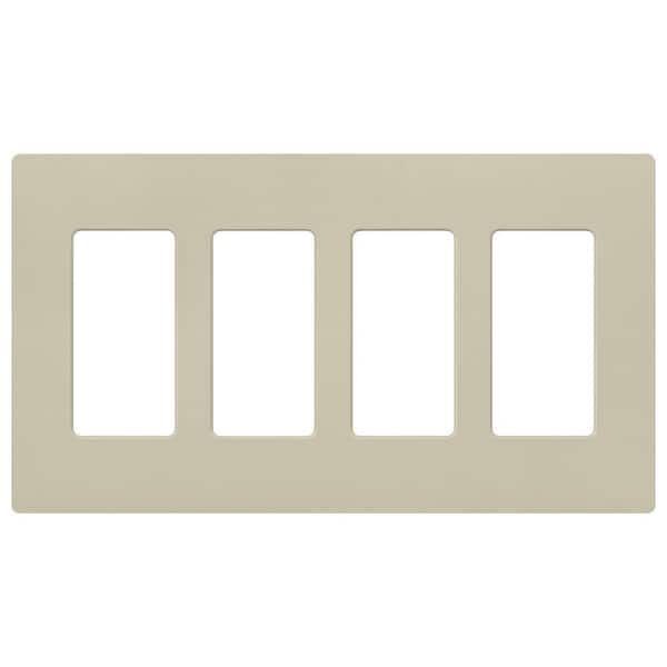 Lutron Claro 4 Gang Wall Plate for Decorator/Rocker Switches, Satin, Clay (SC-4-CY) (1-Pack)