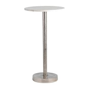 13 in. Silver Round Metal Accent Table