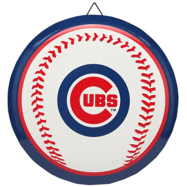 Open Road Brands Chicago Cubs Round Baseball Metal Sign 90183814-s
