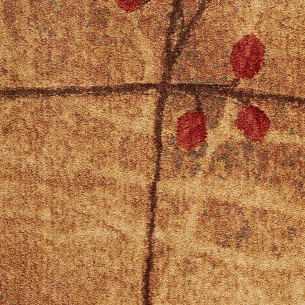 Latte Floral Synthetic 10' x 14' Area Rug