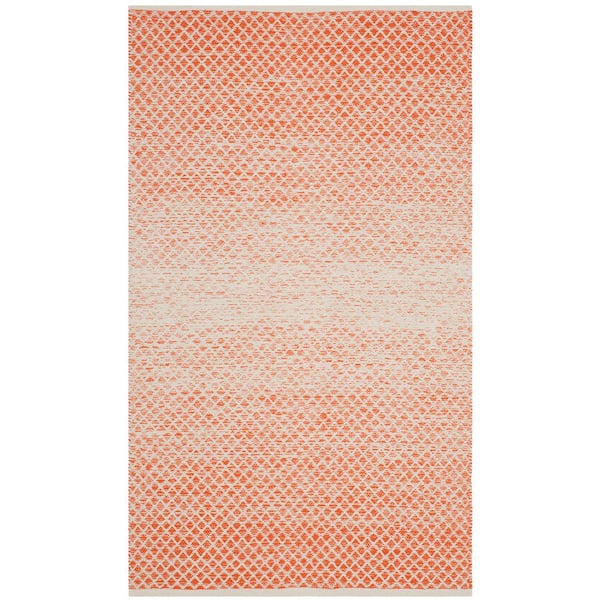 SAFAVIEH Montauk Orange/Ivory 2 ft. x 5 ft. Striped Distressed Geometric Area Rug