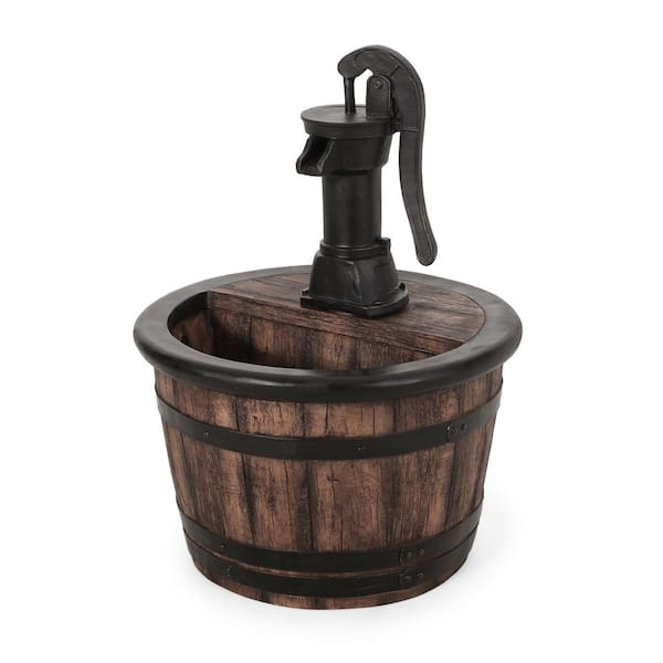 26.5 in. High Hand Crafted Weather Resistant Floor Fountain with Light, Urn Fountain