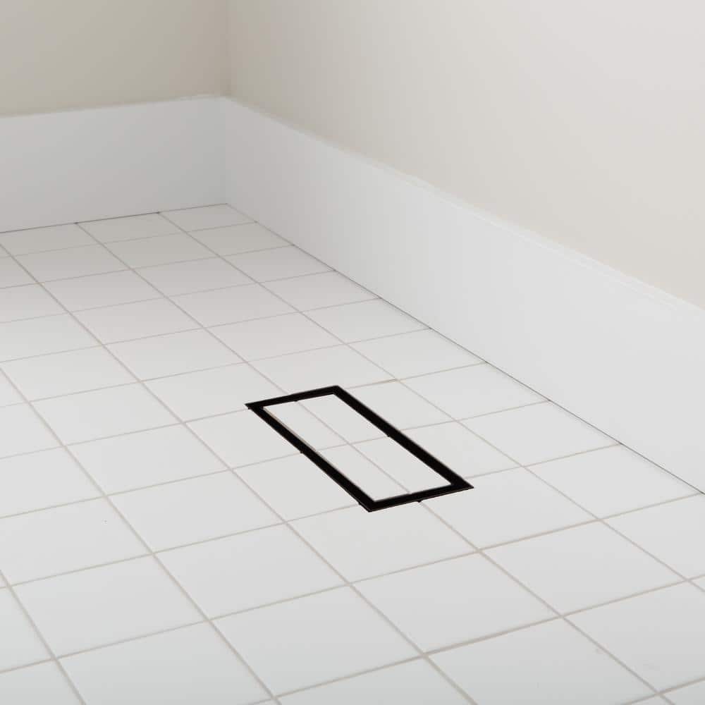 Minimalist Black ABS Plastic and Steel 4x10 Louvered Floor Vent