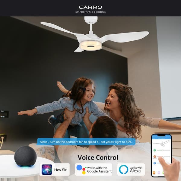 Finley II 56 in. Dimmable LED Indoor White Smart Ceiling Fan with Light and Remote, Works with Alexa and Google Home