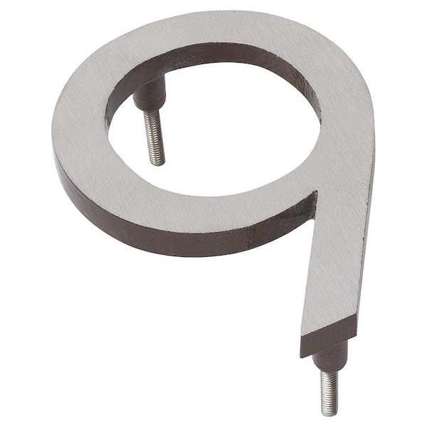 12 in. Satin Nickel/Roman Bronze 2-Tone Aluminum Floating or Flat Modern House Numbers 0-9 - 9