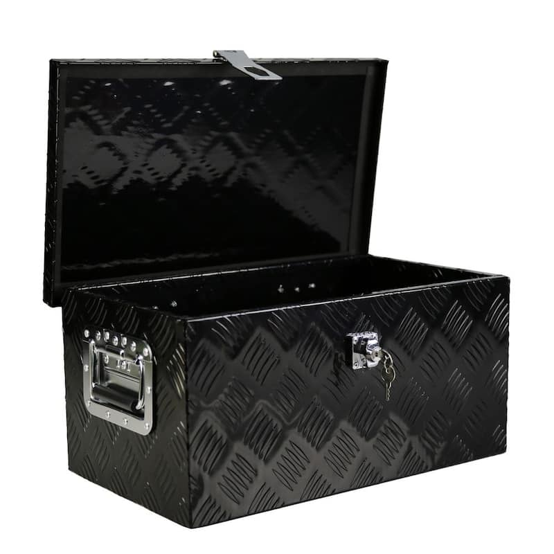 9 Gal. Aluminum Deck Box, 5 Bar Tread Tool Long Box with Lock