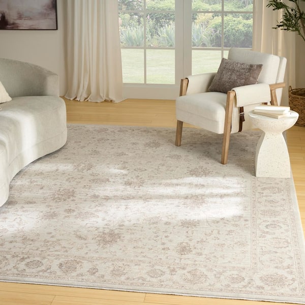 Outlines Ivory 8 ft. x 10 ft. Medallion Traditional Area Rug