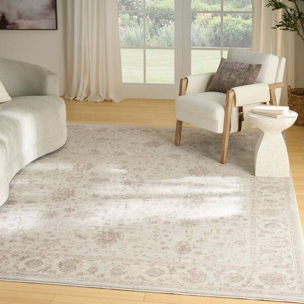 Outlines Ivory 10 ft. x 13 ft. Medallion Traditional Area Rug