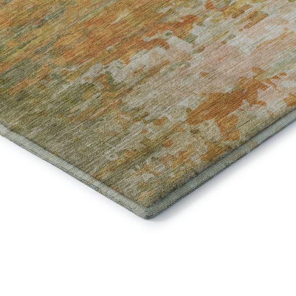 Mayfield Premium Machine Washable Abstract AMF2034 Aloe 10 ft. x 14 ft. Area Rug