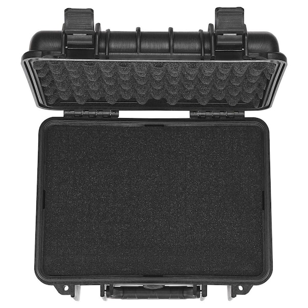 SKYSHALO Hard Pistol Cases 12.9 in. Black Backpack with Pre-Cut PU Foam, Waterproof and Dustproof Hard Gun Case for 2 Pistol