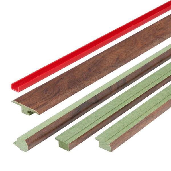 Unbranded Henna Hickory 1.06 in. Thick x 1.77 in. Wide x 47 in. Length FasTrim 5-in-1 Laminate Molding