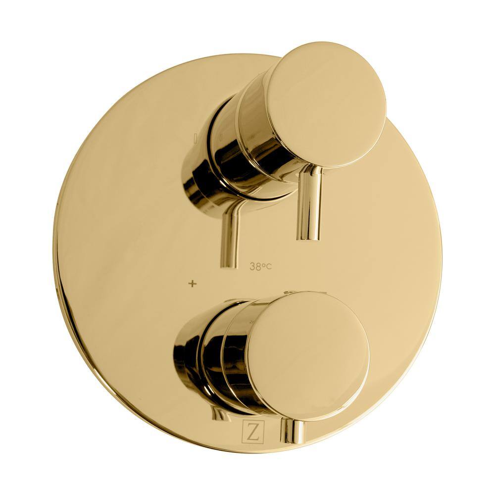 Polished Gold Multi-Head Thermostatic Rain Shower System