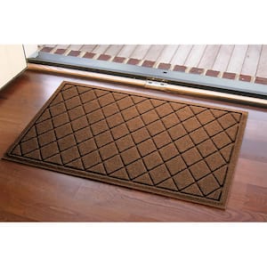 Waterhog Argyle Dark Brown 23 in. x 35 in. PET Polyester Indoor Outdoor Door Mat