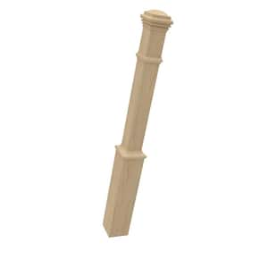 Stair Parts 4191 56 in. x 5 in. Unfinished Poplar Plain Solid Core Box Newel Post